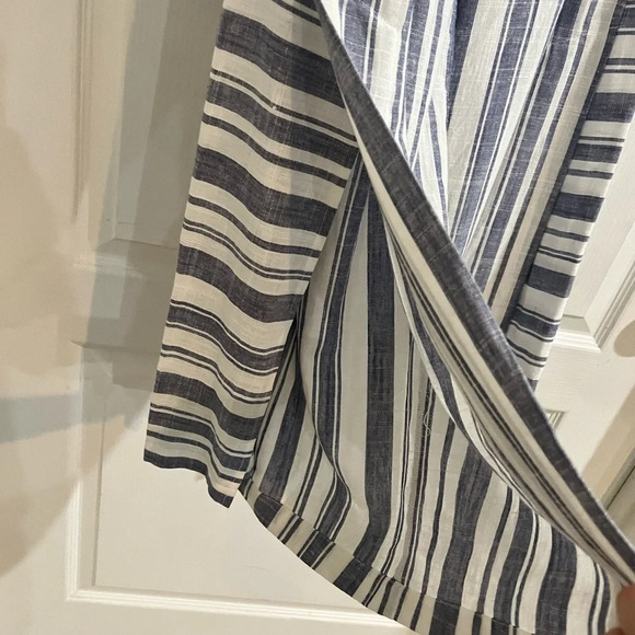 FINAL PRICE NWT Chelsea & Theodore Linen Blend Wide Leg Striped Pants - Picture 9 of 12